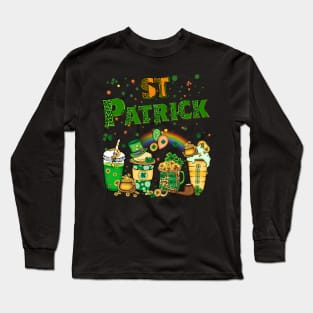 Tis the St Patrick's day drink coffee latte Long Sleeve T-Shirt